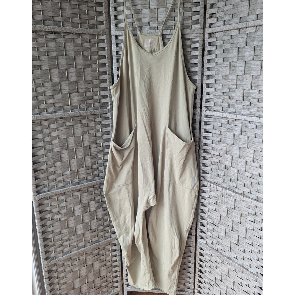 FP Movement Hot Shot Jumpsuit Sage Green Womens L Athleisure Comfort Oversized